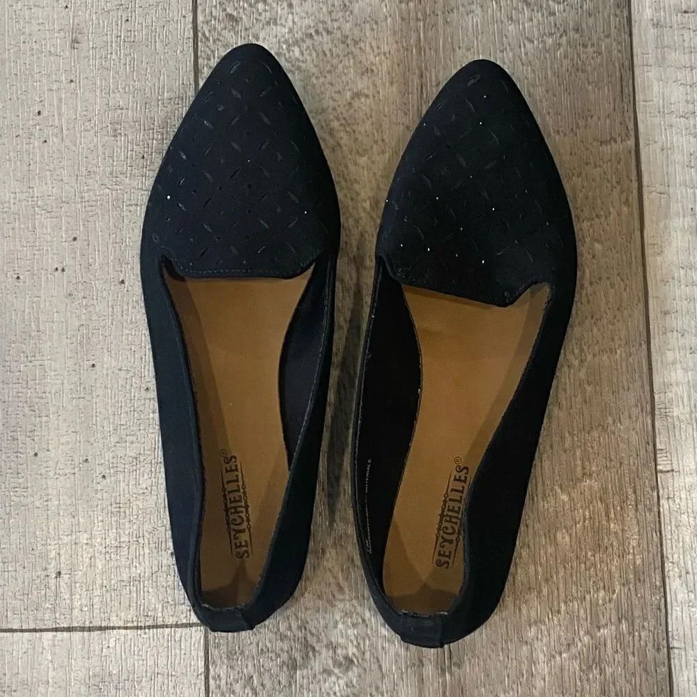 Seychelles Anthropologie Black Flats Women’s Size 7